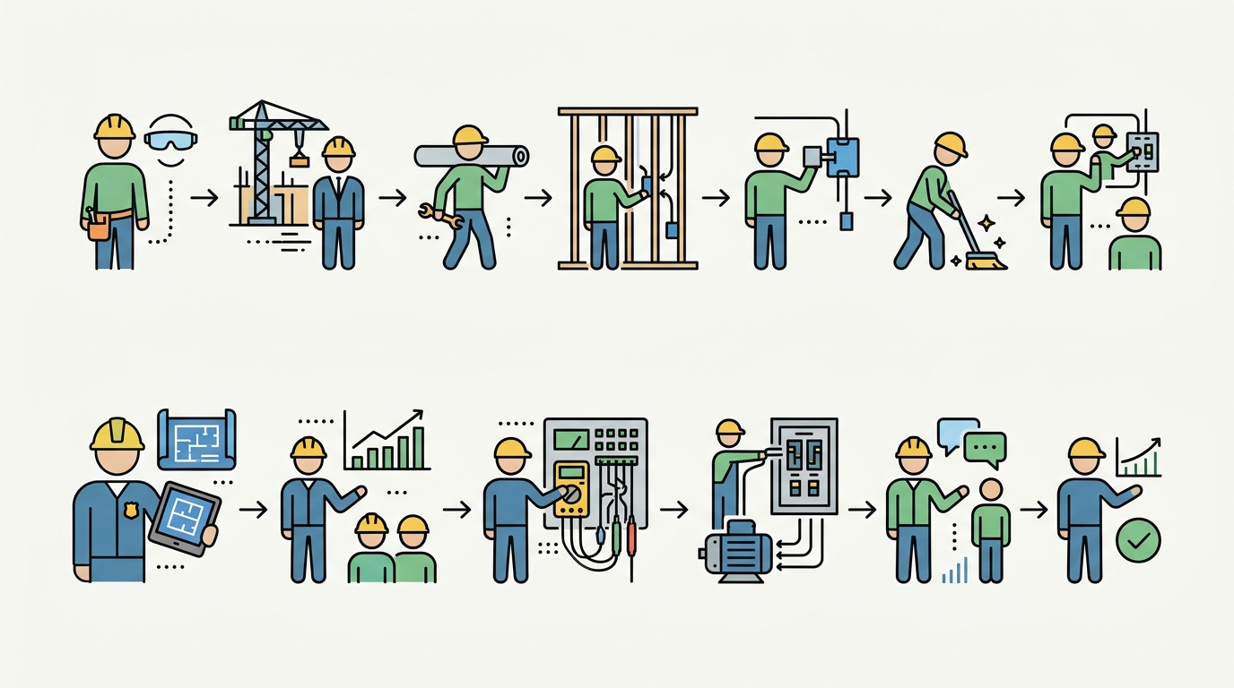 Featured image for "Electrician: Entry-Level vs. Experienced Day-to-Day"